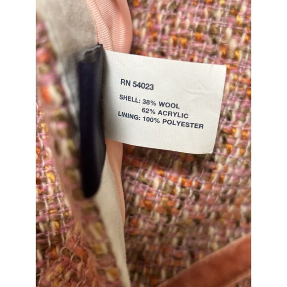 Gap Size 12 Wool Blend Black Pink Tweed Pencil Skirt Velvet Trim Flared EUC - Picture 7 of 8